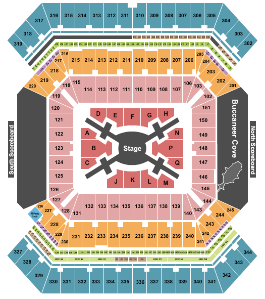 Raymond James Stadium BTS Seating Chart